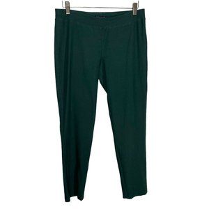 Eileen Fisher Green Slim Ankle Leg Pull On Mid Rise Pants Medium